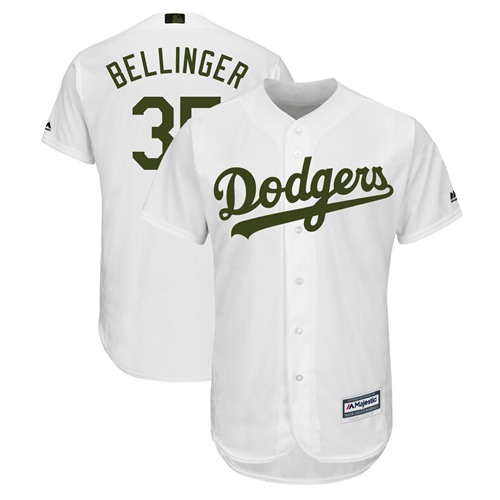 Dodgers #35 Cody Bellinger White New Cool Base 2018 Memorial Day Stitched MLB Jersey - Click Image to Close